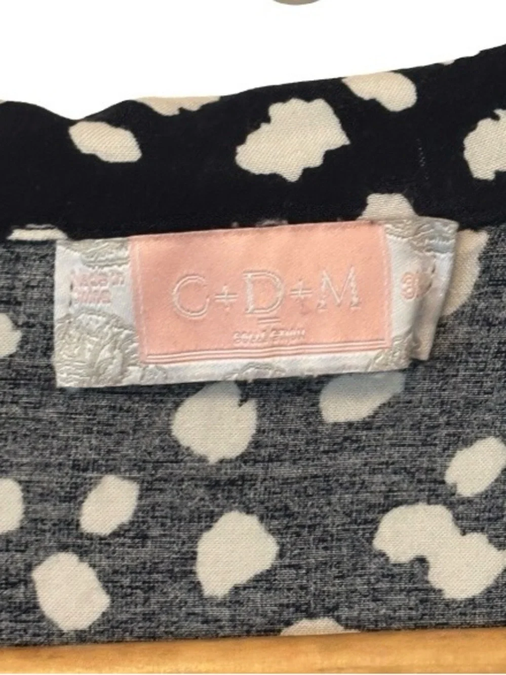 C+D+M nvy & wht polka dt s\s shrtdrss WM 1X preppy comfy casual